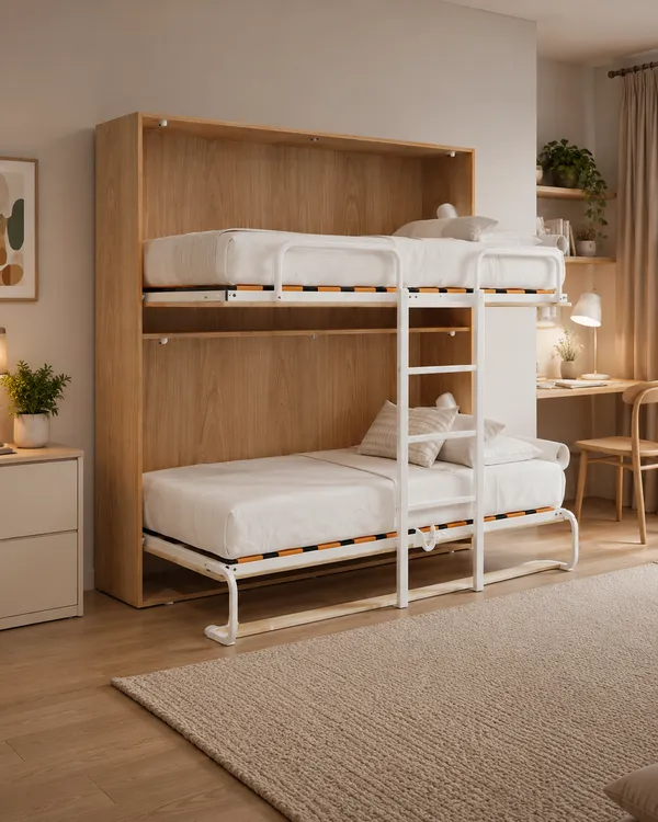 Beliche retrátil WallBed com duas camas abertas