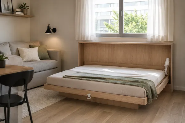 Cama retrátil horizontal Economic Plus em studio