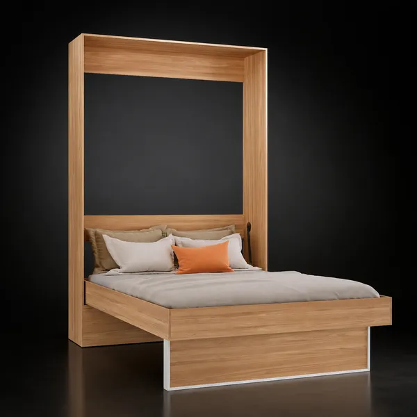 Cama retrátil WallBed Basic tamanho casal com acabamento branco